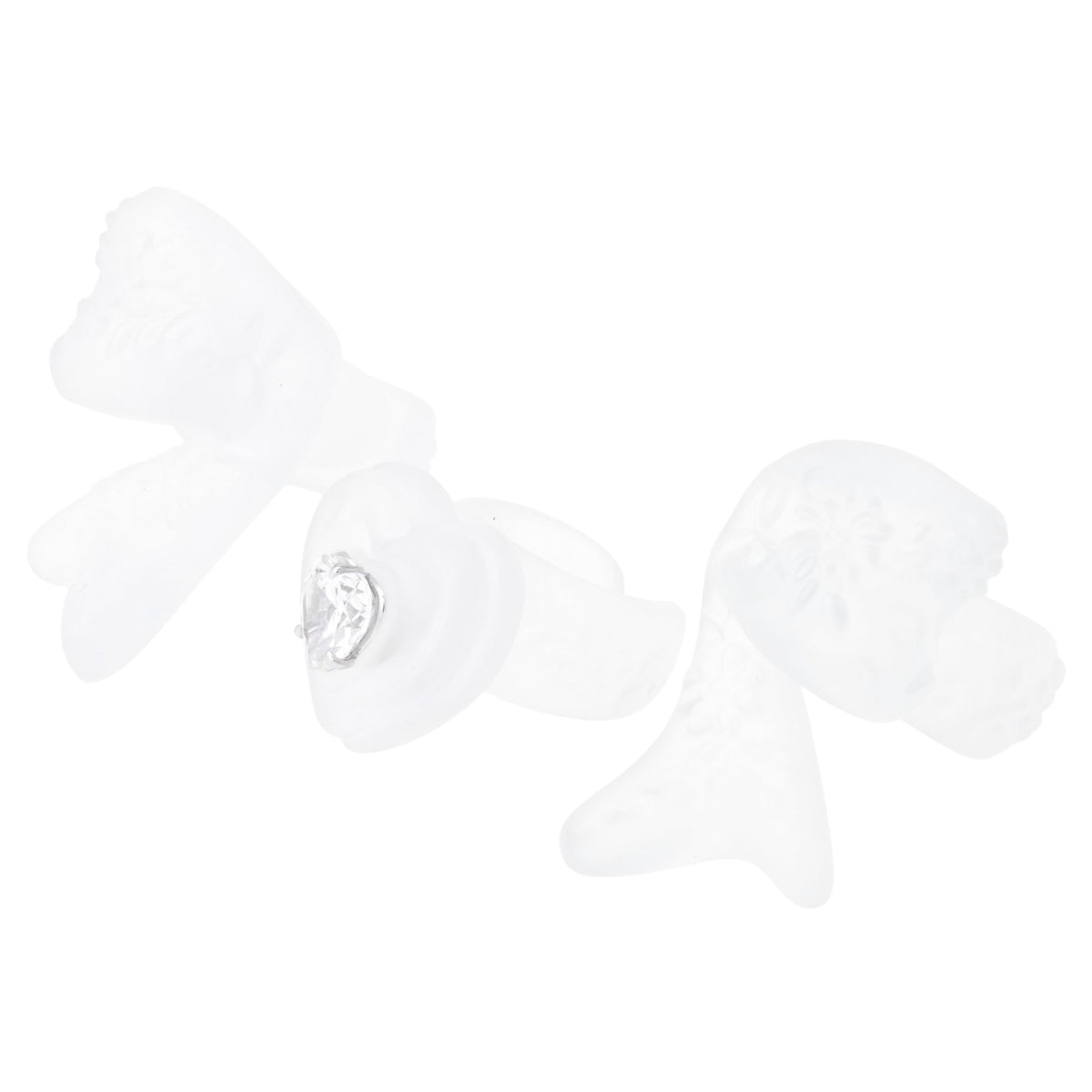 HEART SHAPED BOWKNOT RING SET / SILVER