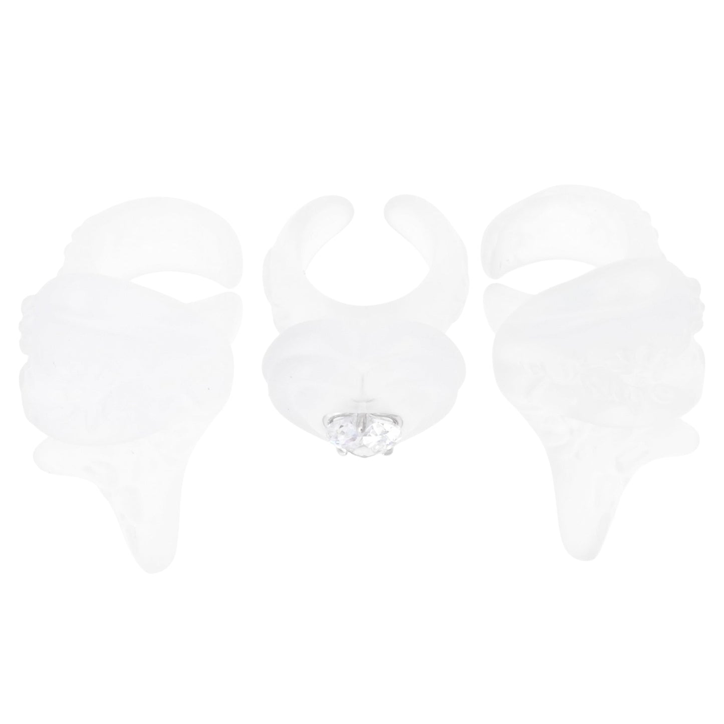 HEART SHAPED BOWKNOT RING SET / SILVER