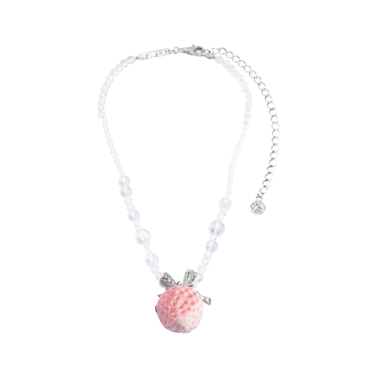 STRAWBERRY CRYSTAL CHAIN NECKLACE / PINK