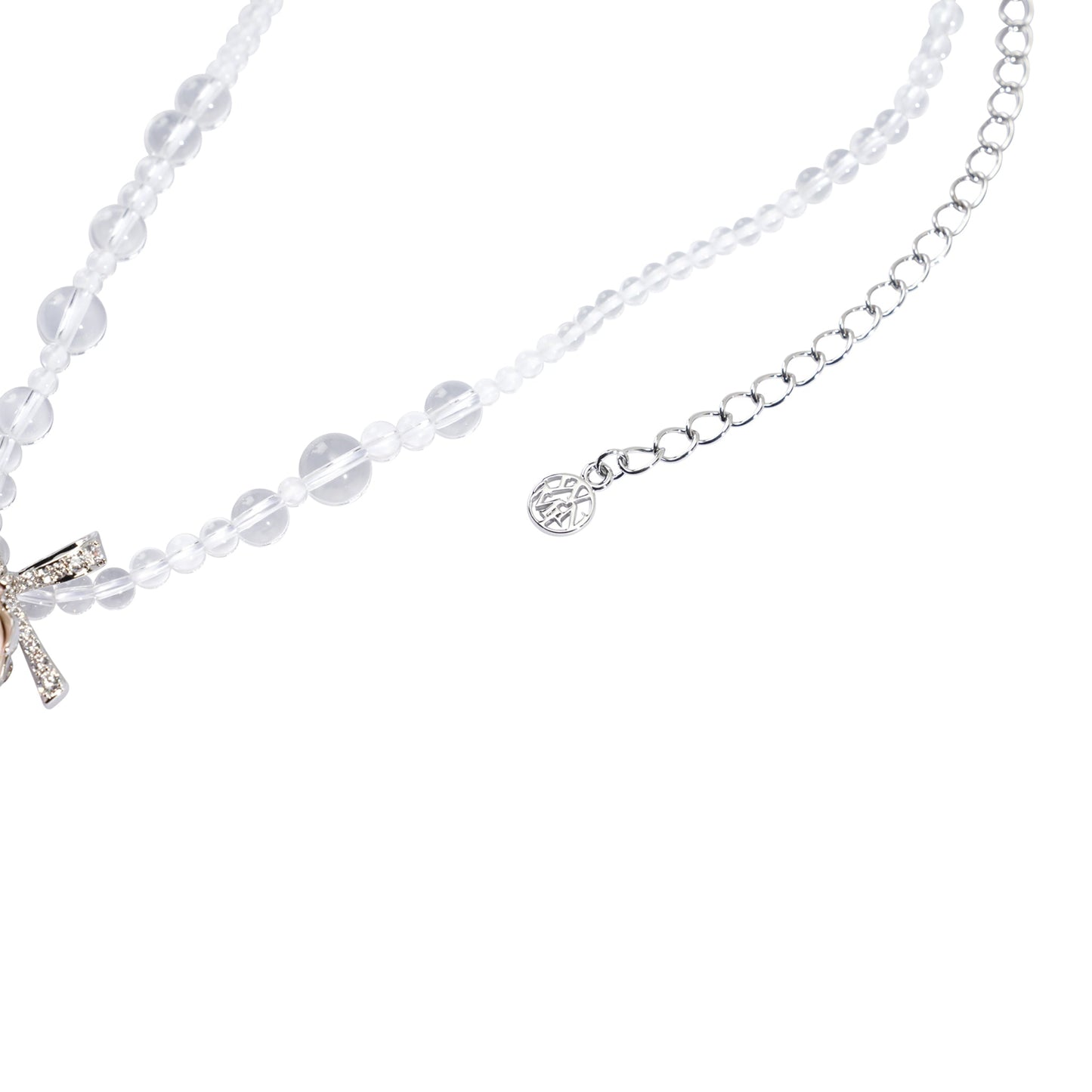 STRAWBERRY CRYSTAL CHAIN NECKLACE / PINK