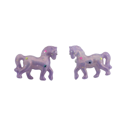 PONY STUD EARRING / PURPLE