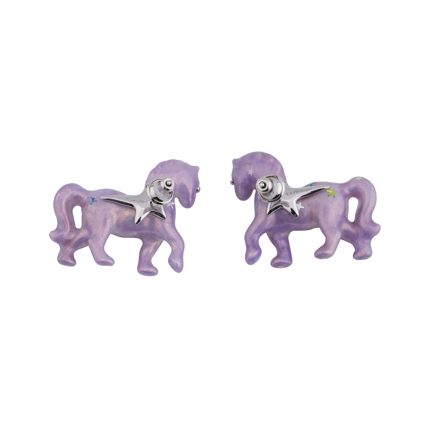 PONY STUD EARRING / PURPLE