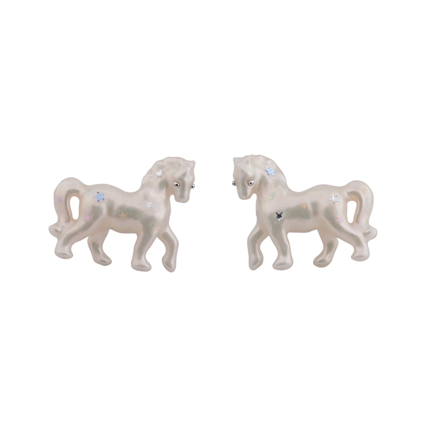 PONY STUD EARRING / WHITE