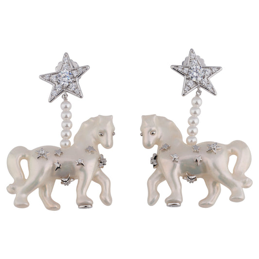 PONY STAR EARRING / WHITE