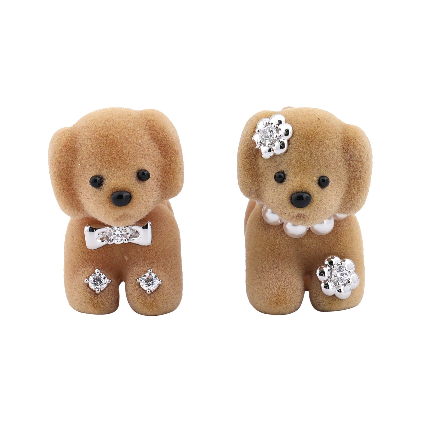 SPLIT PUPPY EARRING / LIGHT BROWN