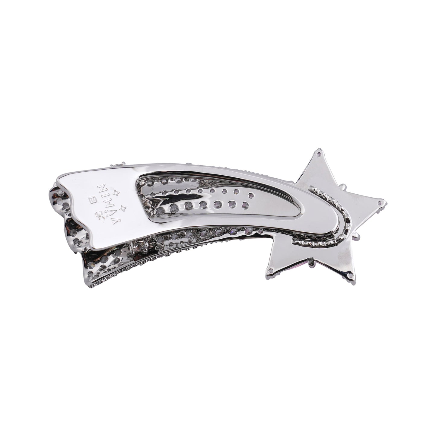 PAVE LONG-TAIL METEOR HAIR CLIP / PINK
