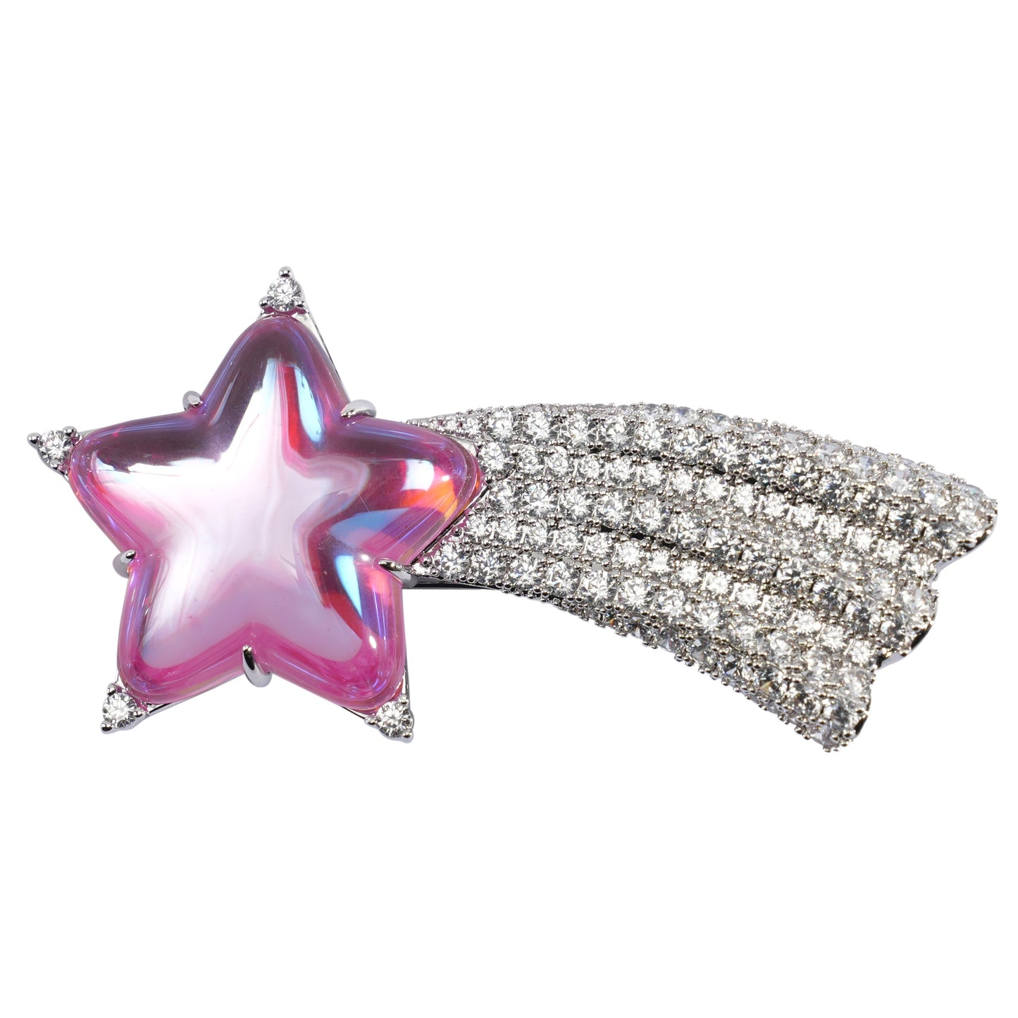 PAVE LONG-TAIL METEOR NECKLACE / PINK