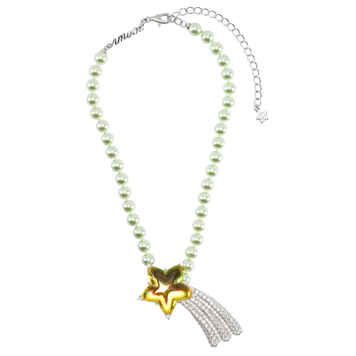 PAVE LONG-TAIL METEOR NECKLACE / YELLOW