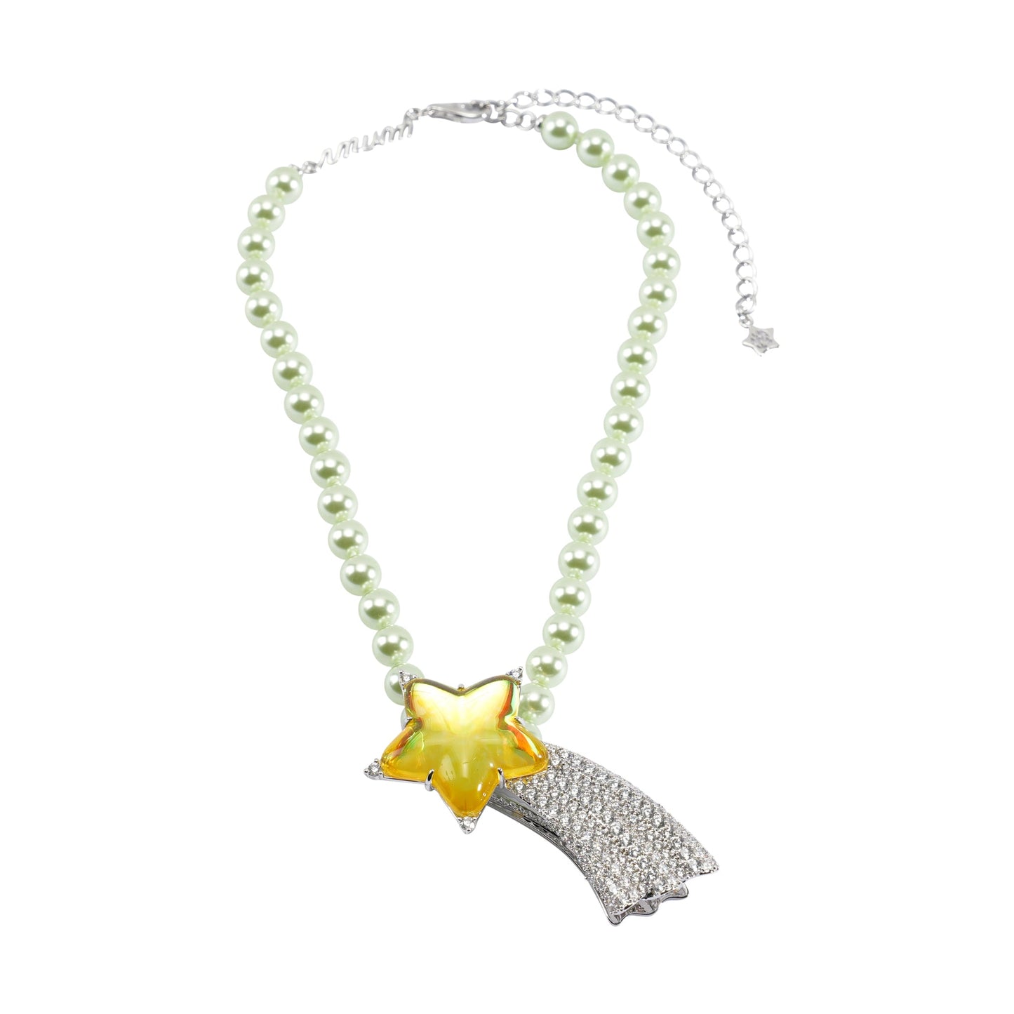 PAVE LONG-TAIL METEOR NECKLACE / YELLOW
