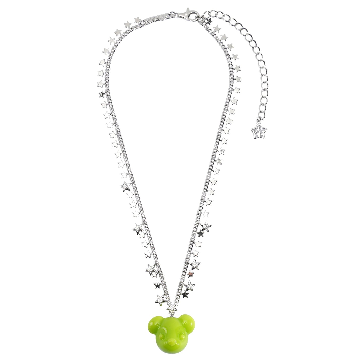 GRAPE BEAR HEAD SHORT NECKLACE / GREEN