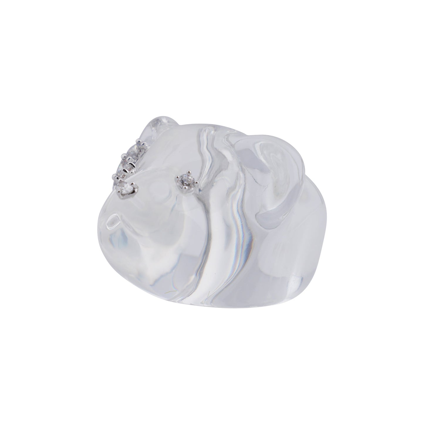 GRAPE BEAR HEAD RING / TRANSPARENT