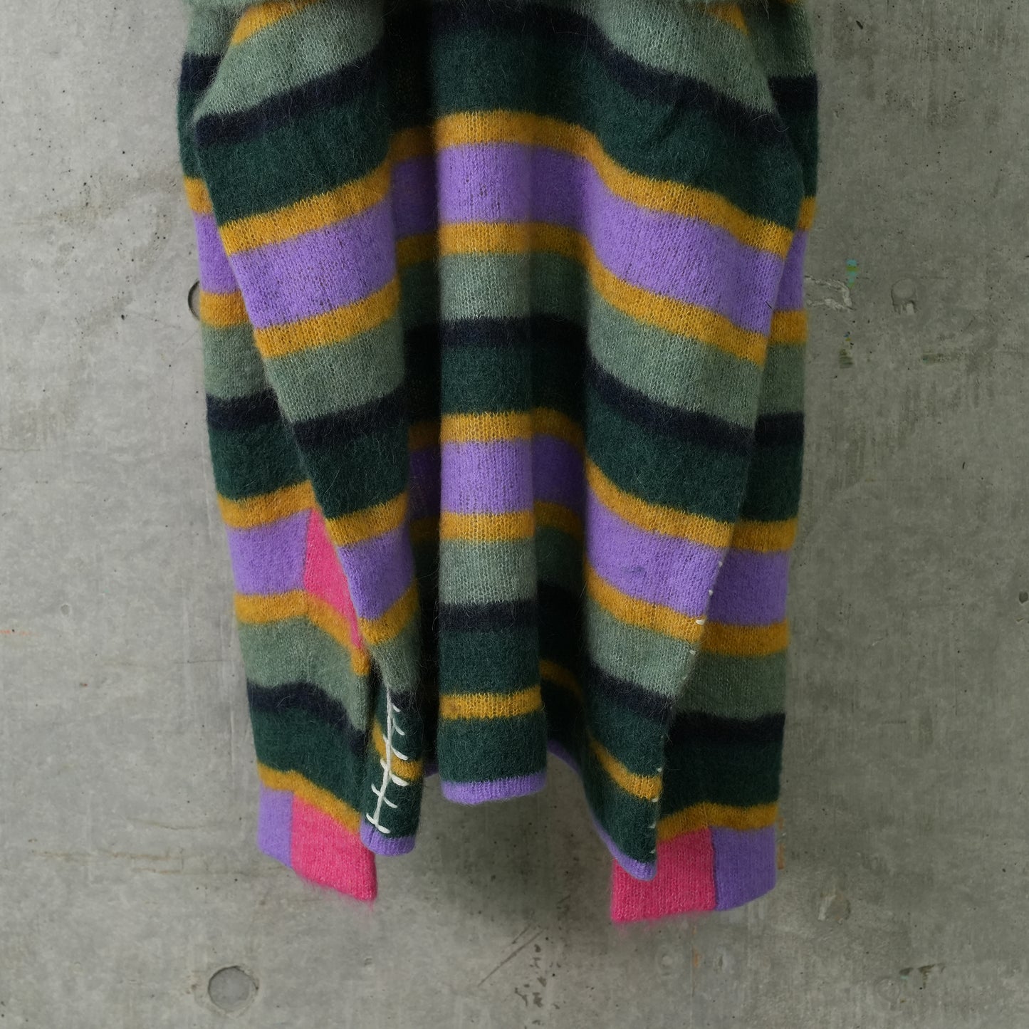 ALPACA STRIPE RAGLAN DRESS / JADE/LILAC MULTI