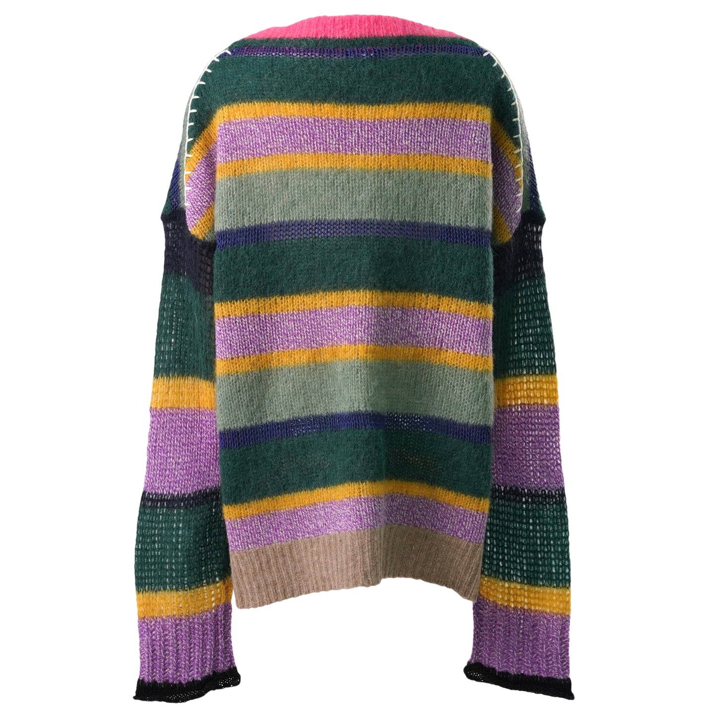 ALPACA STRIPE PULLOVER / JADE/LILAC MULTI