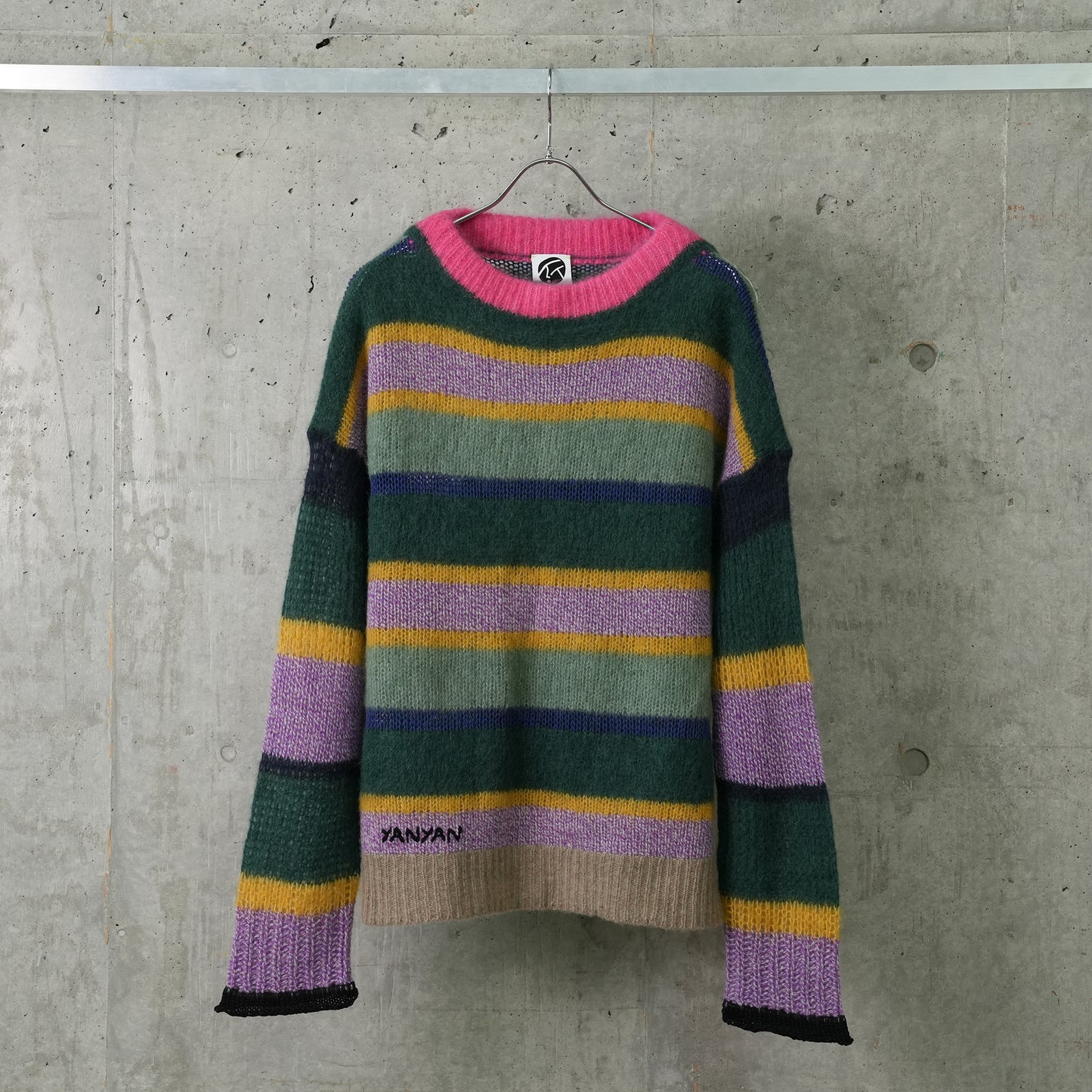 ALPACA STRIPE PULLOVER / JADE/LILAC MULTI