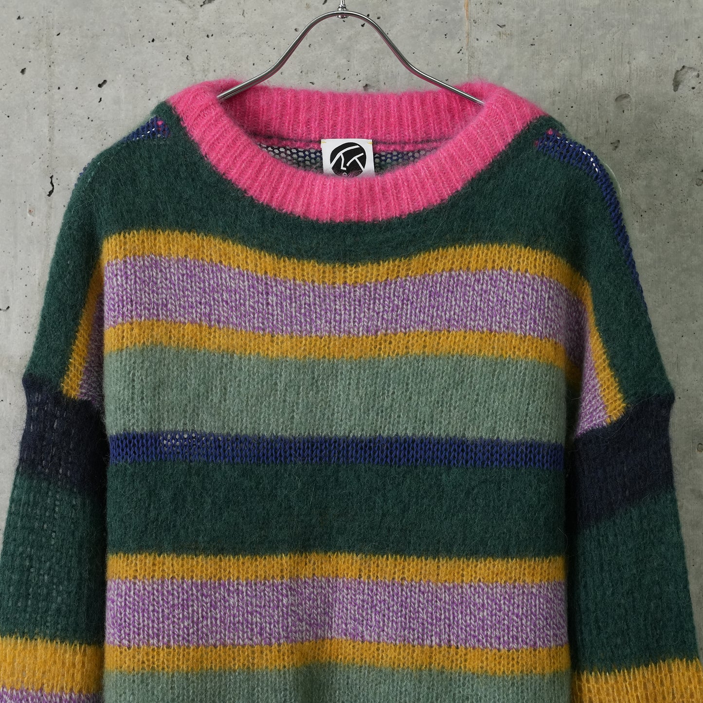 ALPACA STRIPE PULLOVER / JADE/LILAC MULTI