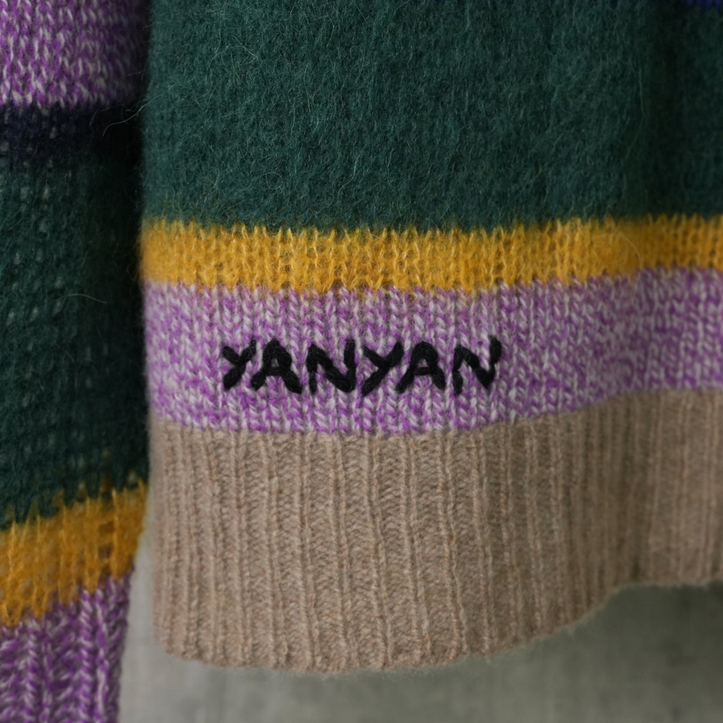 ALPACA STRIPE PULLOVER / JADE/LILAC MULTI