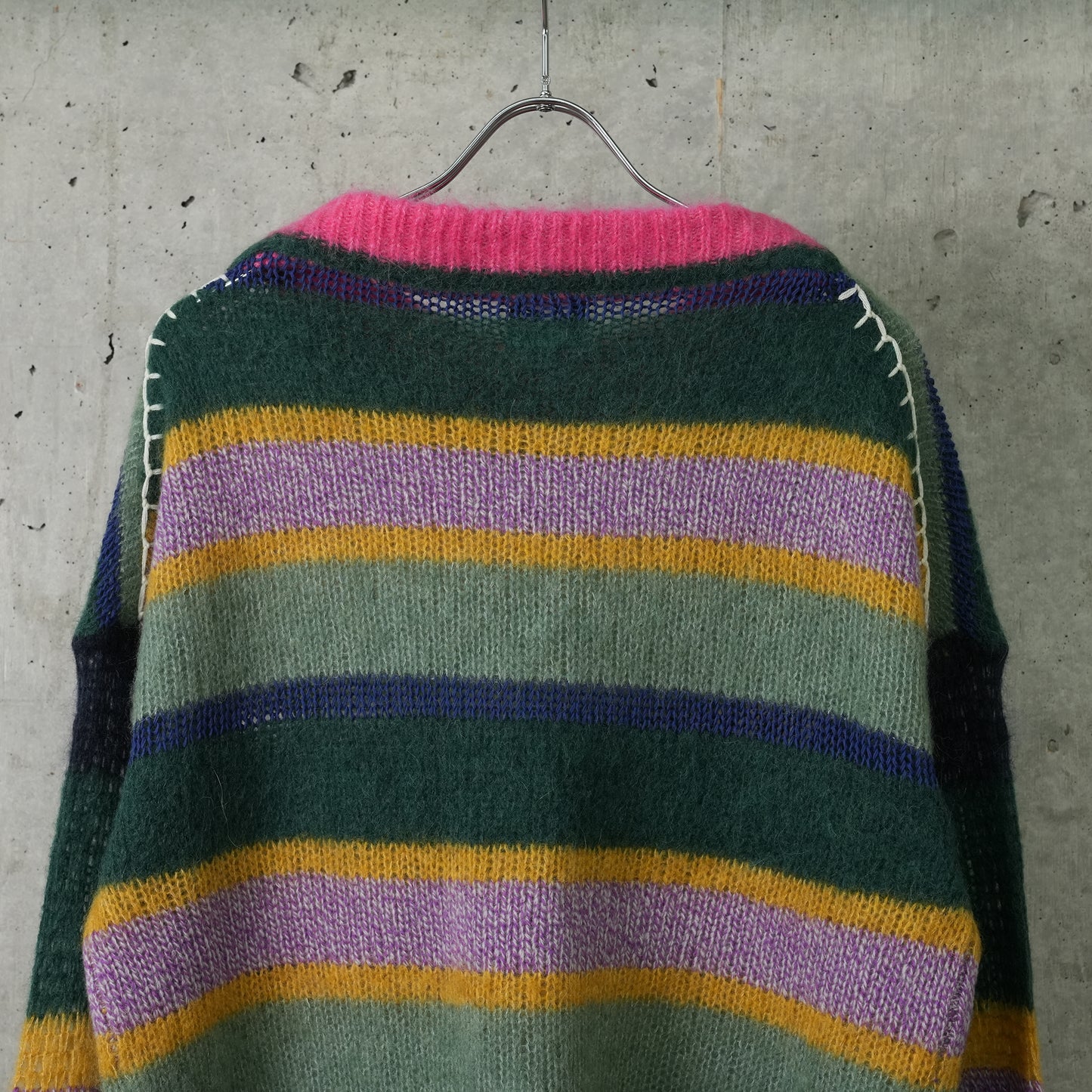 ALPACA STRIPE PULLOVER / JADE/LILAC MULTI