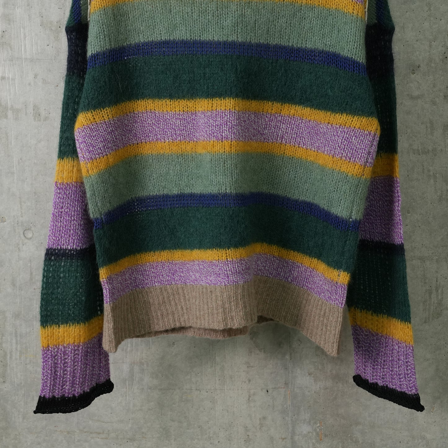 ALPACA STRIPE PULLOVER / JADE/LILAC MULTI