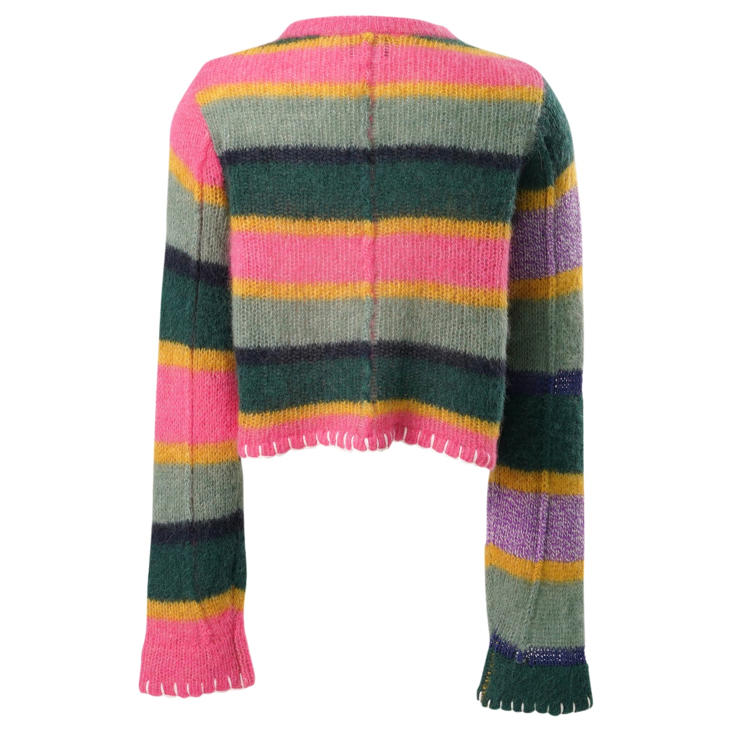 ALPACA STRIPE CARDIGAN / JADE/LILAC/PINK MULTI