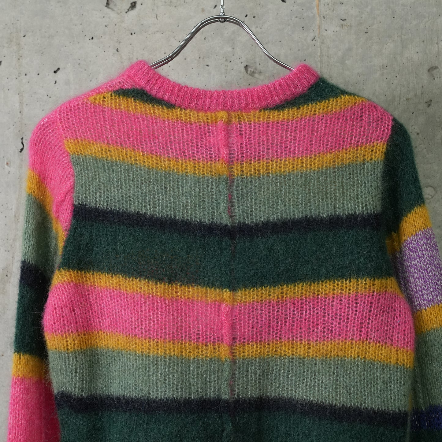 ALPACA STRIPE CARDIGAN / JADE/LILAC/PINK MULTI