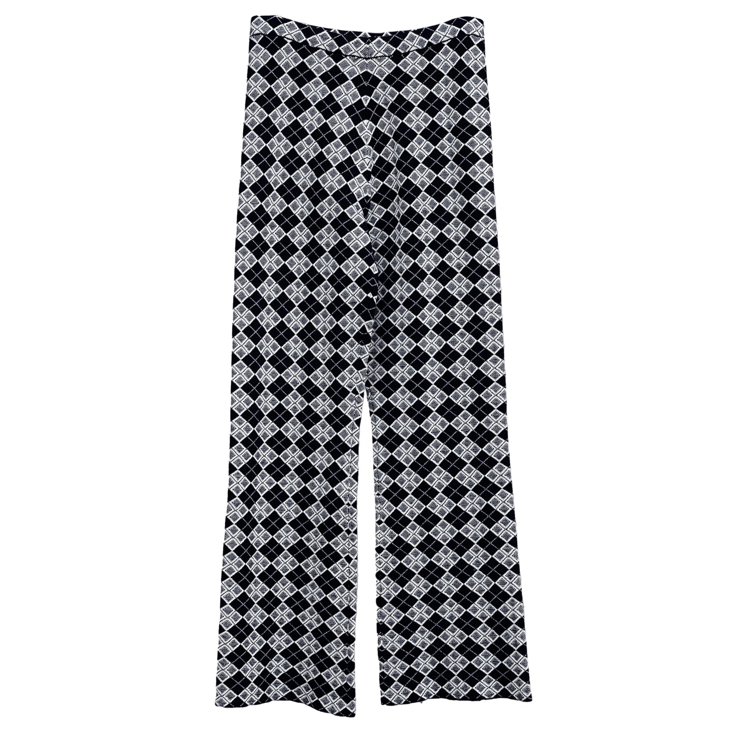 ARGYLE SLIM PANT / BLACK/WHITE