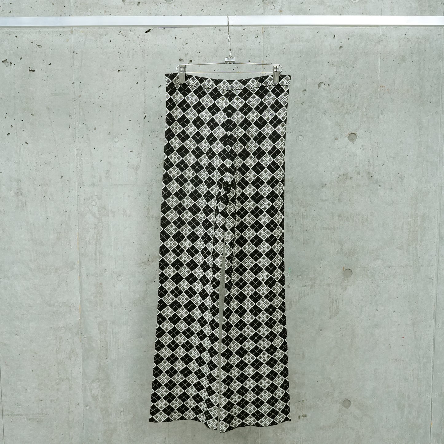 ARGYLE SLIM PANT / BLACK/WHITE