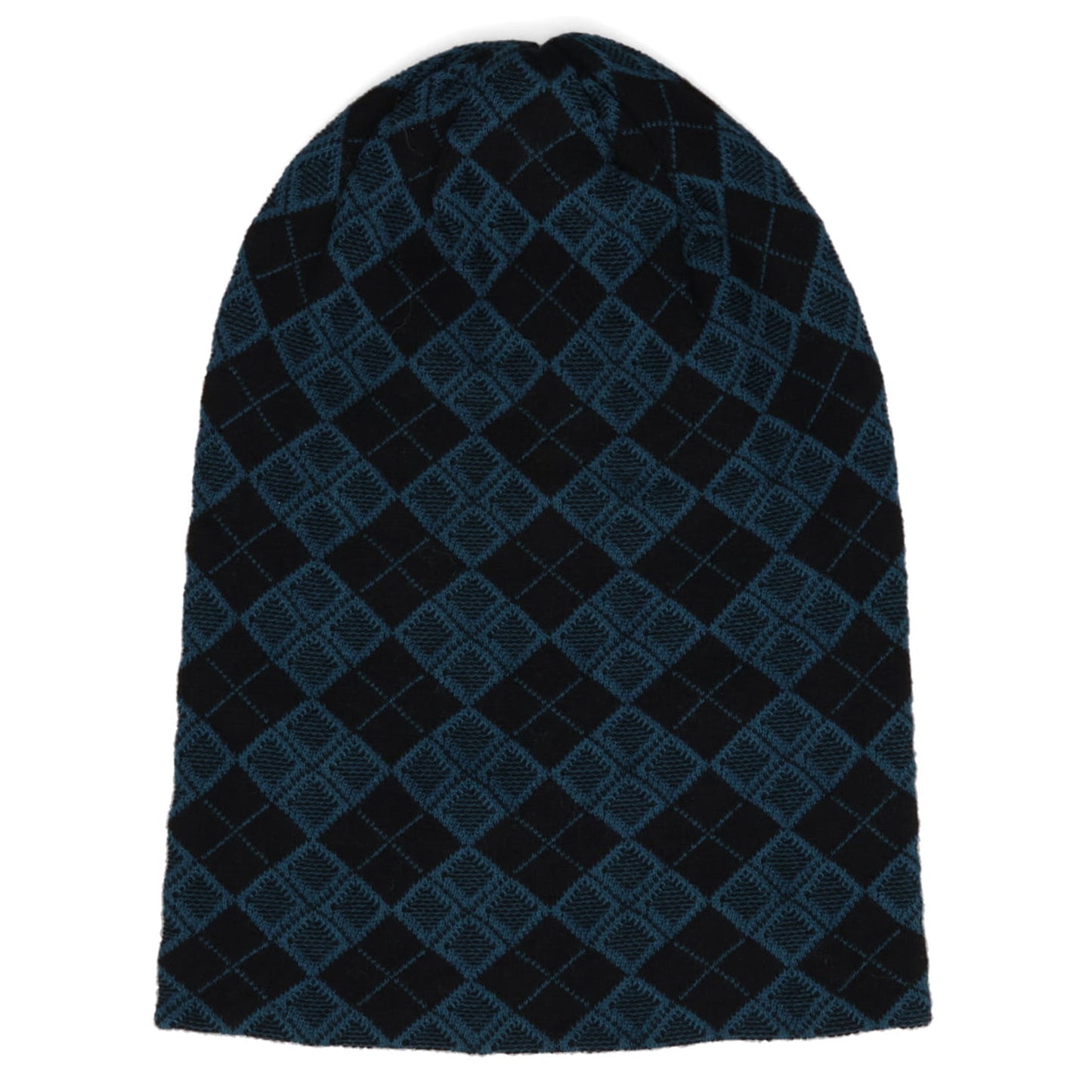 ARGYLE COTTON REVERSIBLE BEANIE / ACID/NAVY