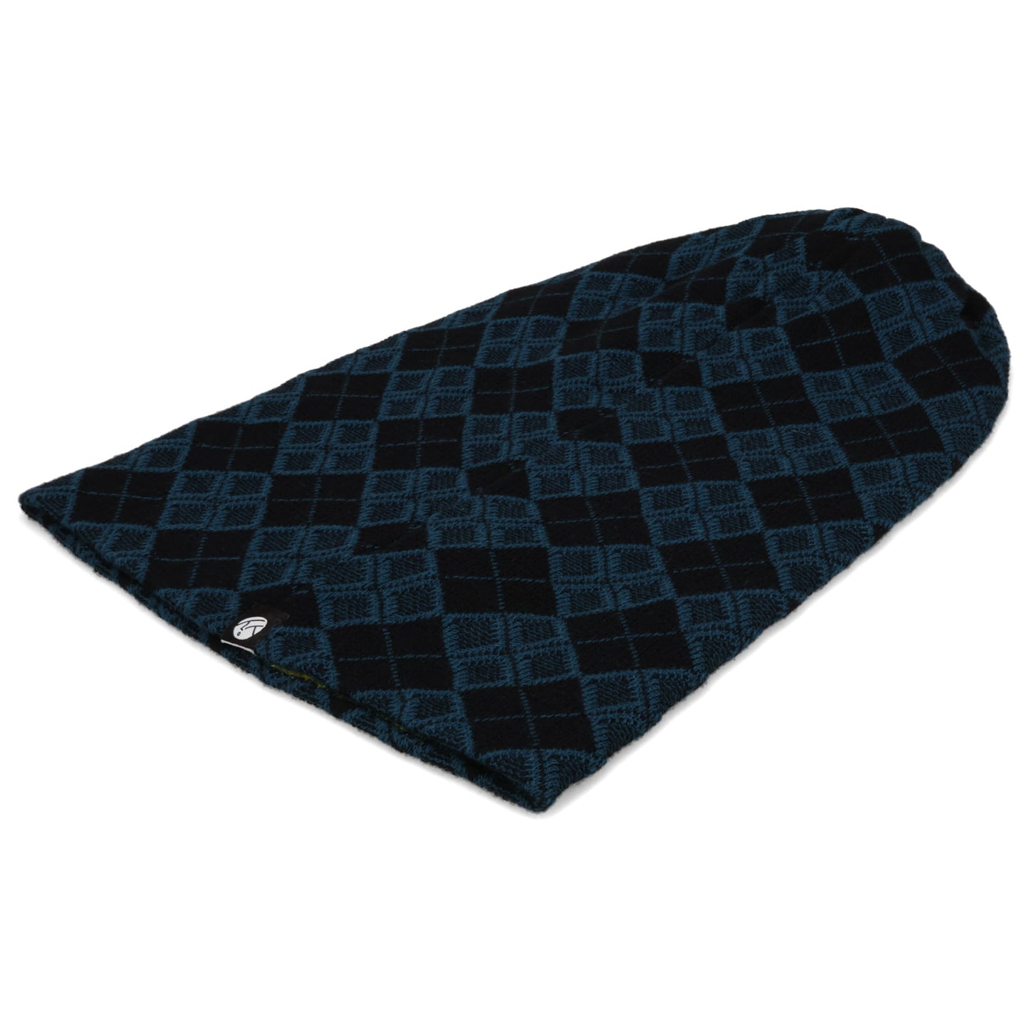 ARGYLE COTTON REVERSIBLE BEANIE / ACID/NAVY