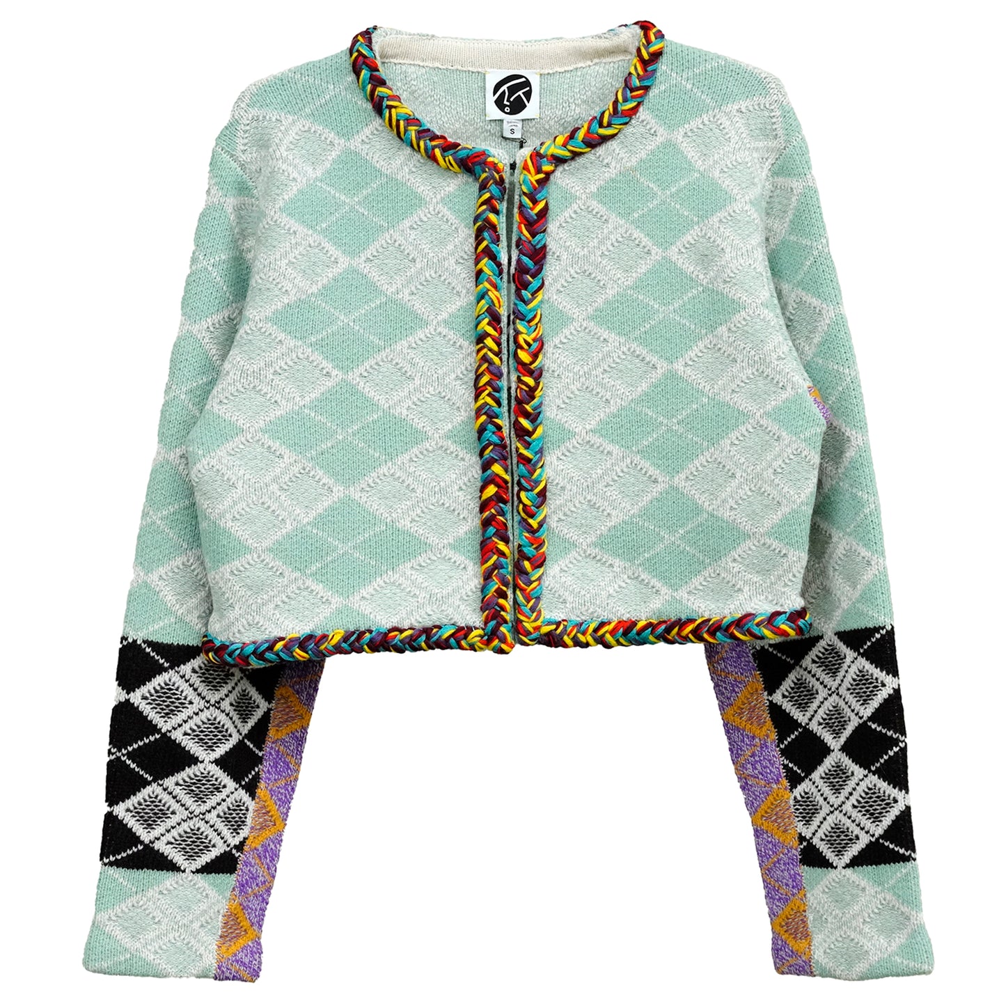 ARGYLE BRAIDED JACKET / LICHEN