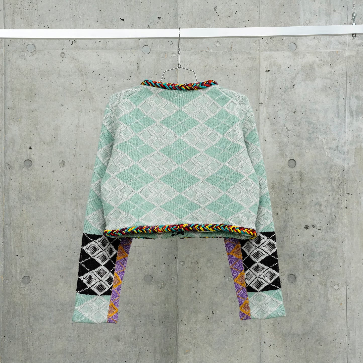 ARGYLE BRAIDED JACKET / LICHEN