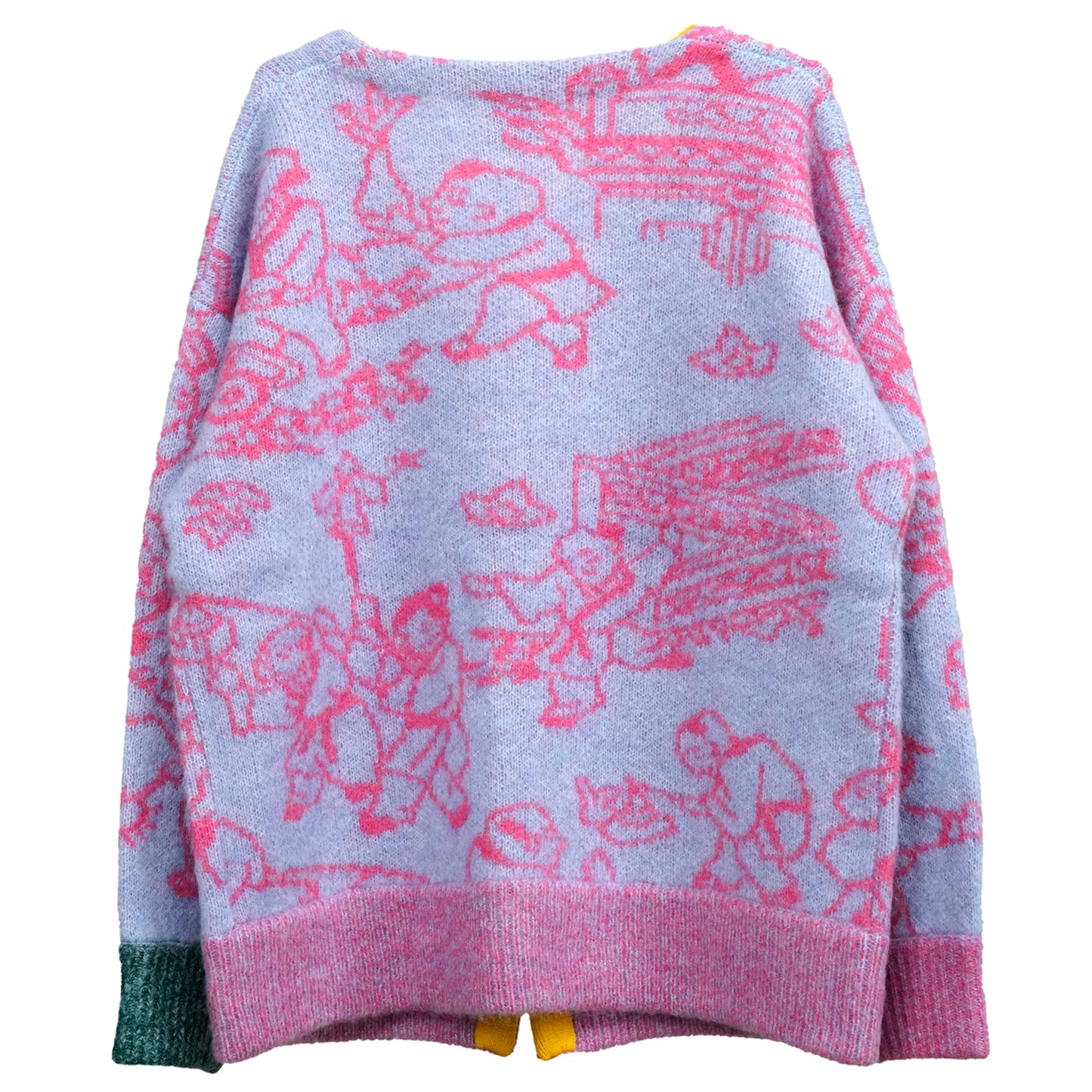 FUZZY LAZA CARDIGAN / SKY/PINK