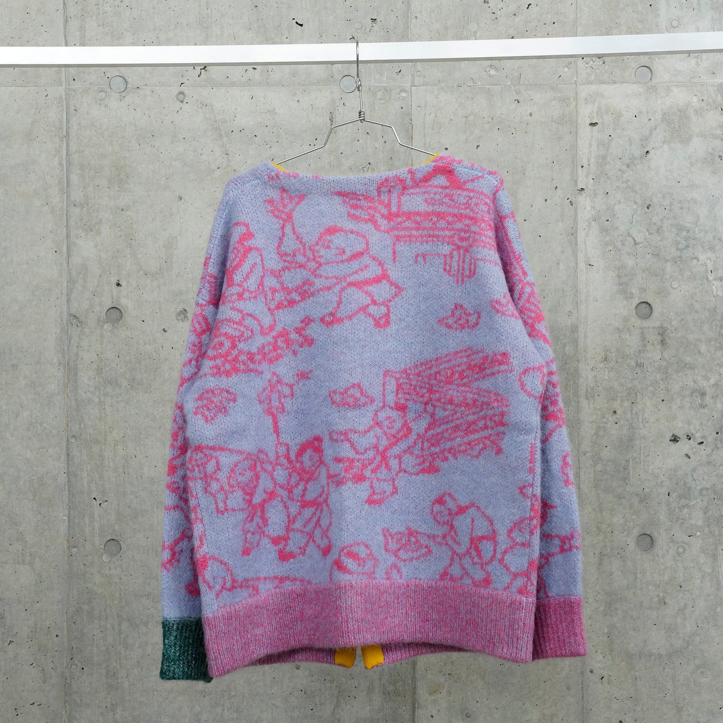 FUZZY LAZA CARDIGAN / SKY/PINK