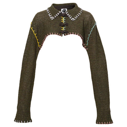 NETTY SHRUG / OLIVE/PORCUPINE