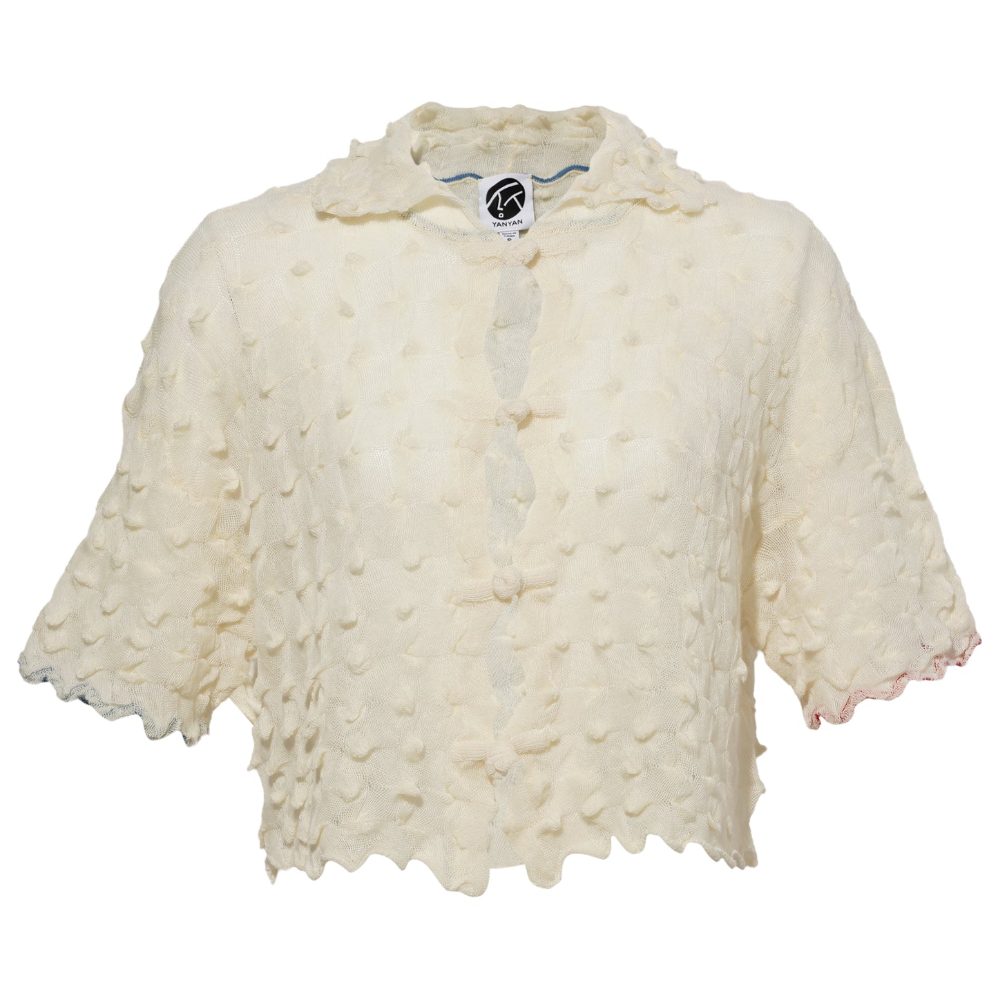 BORLOR SS SHIRT W/ KNOT BUTTONS / IVORY