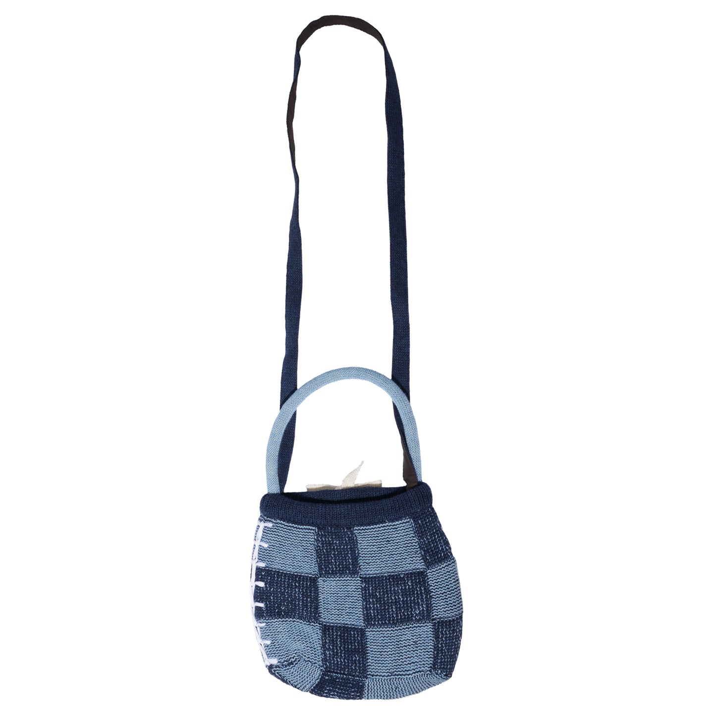 EMBELLISHED CHECK POUCH / DENIM