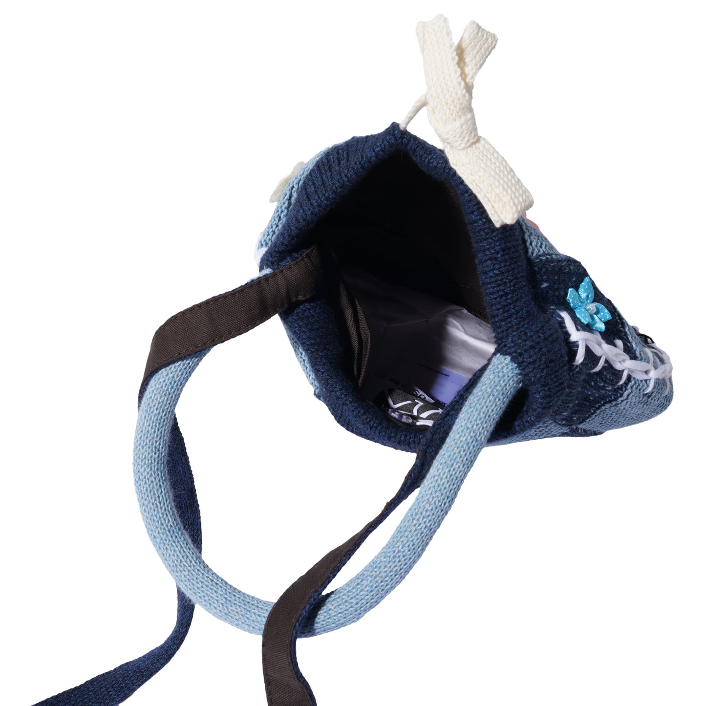 EMBELLISHED CHECK POUCH / DENIM