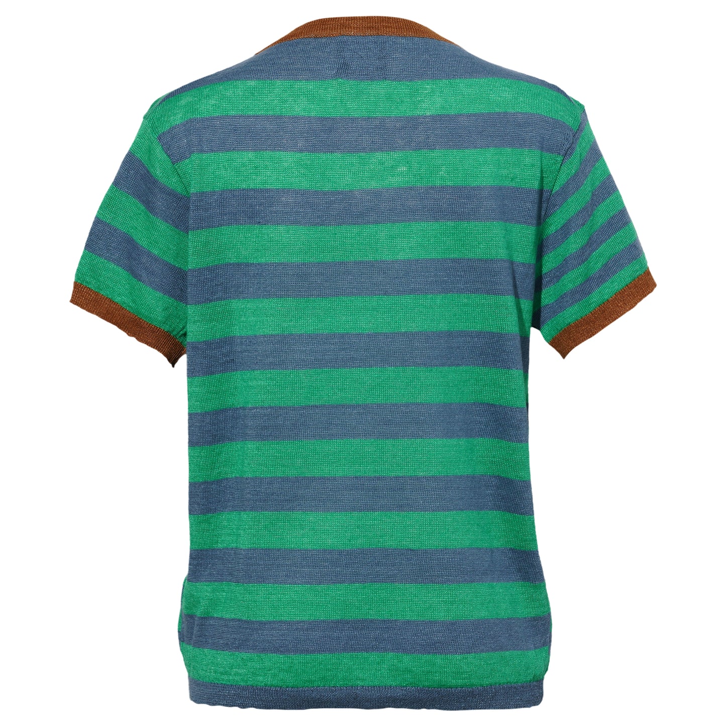 LINEN YANYAN STRIPE TEE (REG FIT) / DENIM/PEPPERMINT