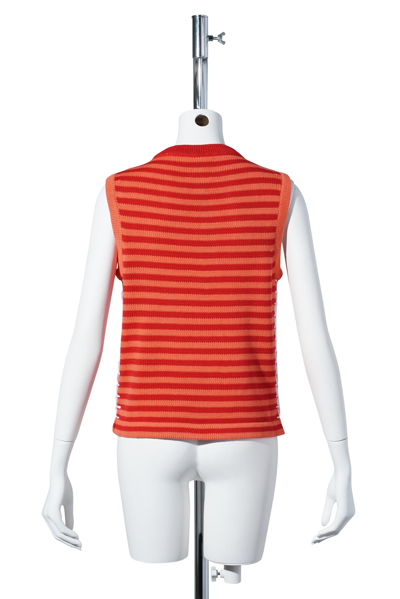 COTTON BAO STRIPE TANK W/ FLOWERS / RED