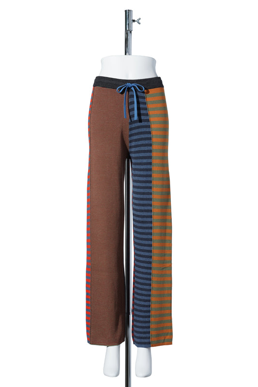 MISMATCH STRIPE PANT / RED MULTI