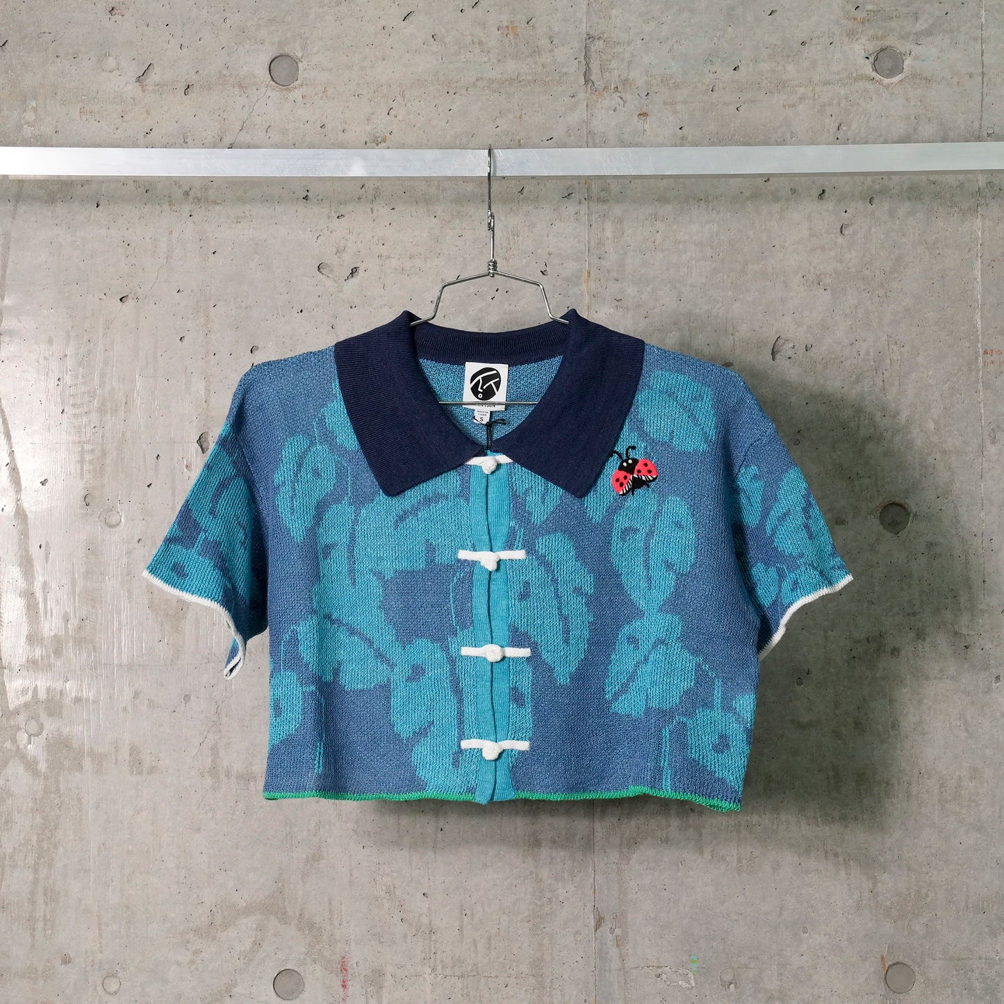 MONSTERA CROPPED SS BEACH SHIRT / BLUE