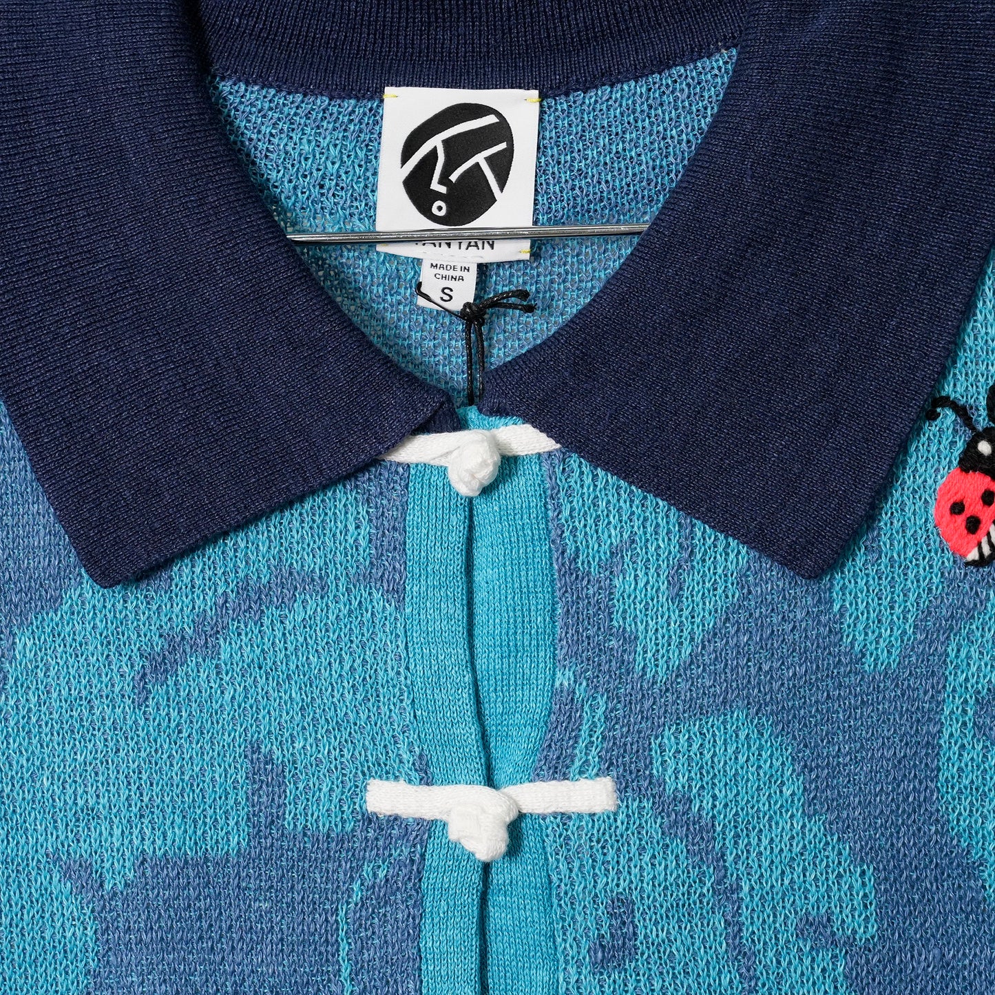 MONSTERA CROPPED SS BEACH SHIRT / BLUE