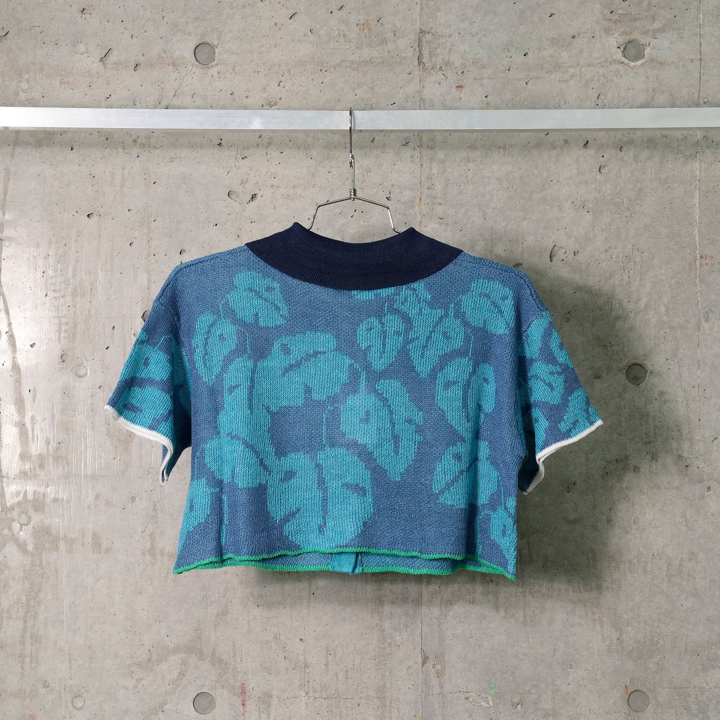 MONSTERA CROPPED SS BEACH SHIRT / BLUE