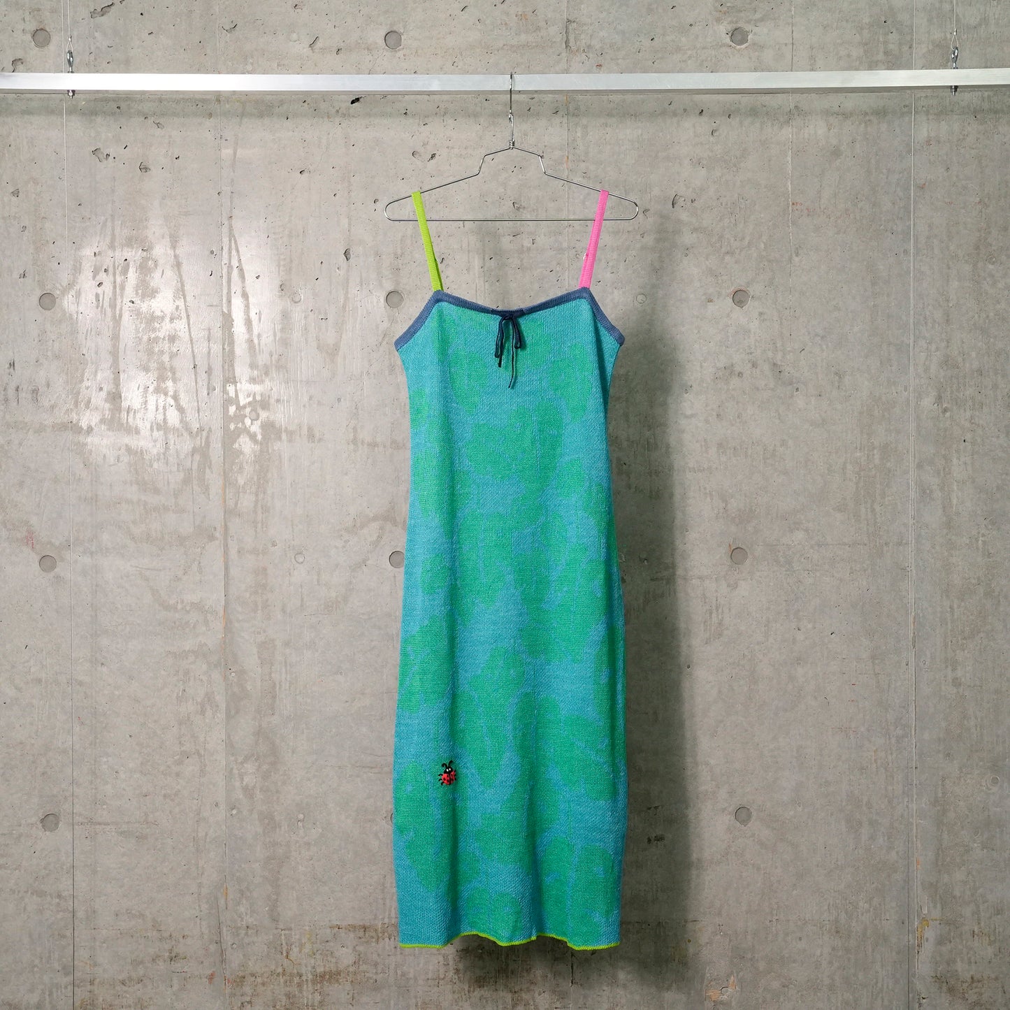 MONSTERA STRAPPY MIDI DRESS / BLUE/GREEN