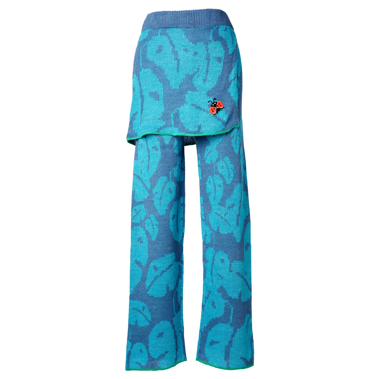 MONSTERA BAGGY BEACH PANT W/ APRON / BLUE