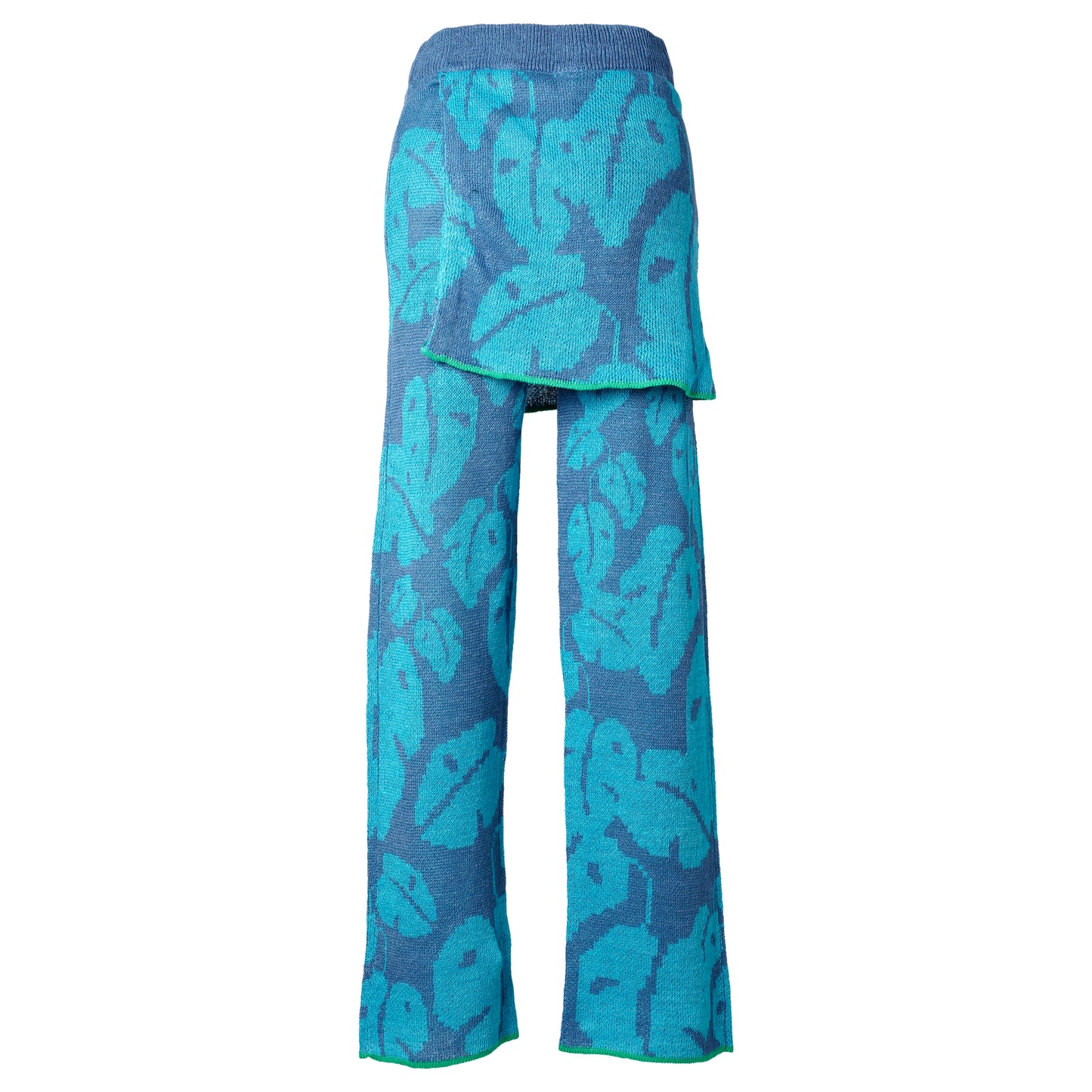 MONSTERA BAGGY BEACH PANT W/ APRON / BLUE