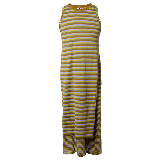 ROMY DOUBLE LAYER TANK DRESS / ARMY STRIPE