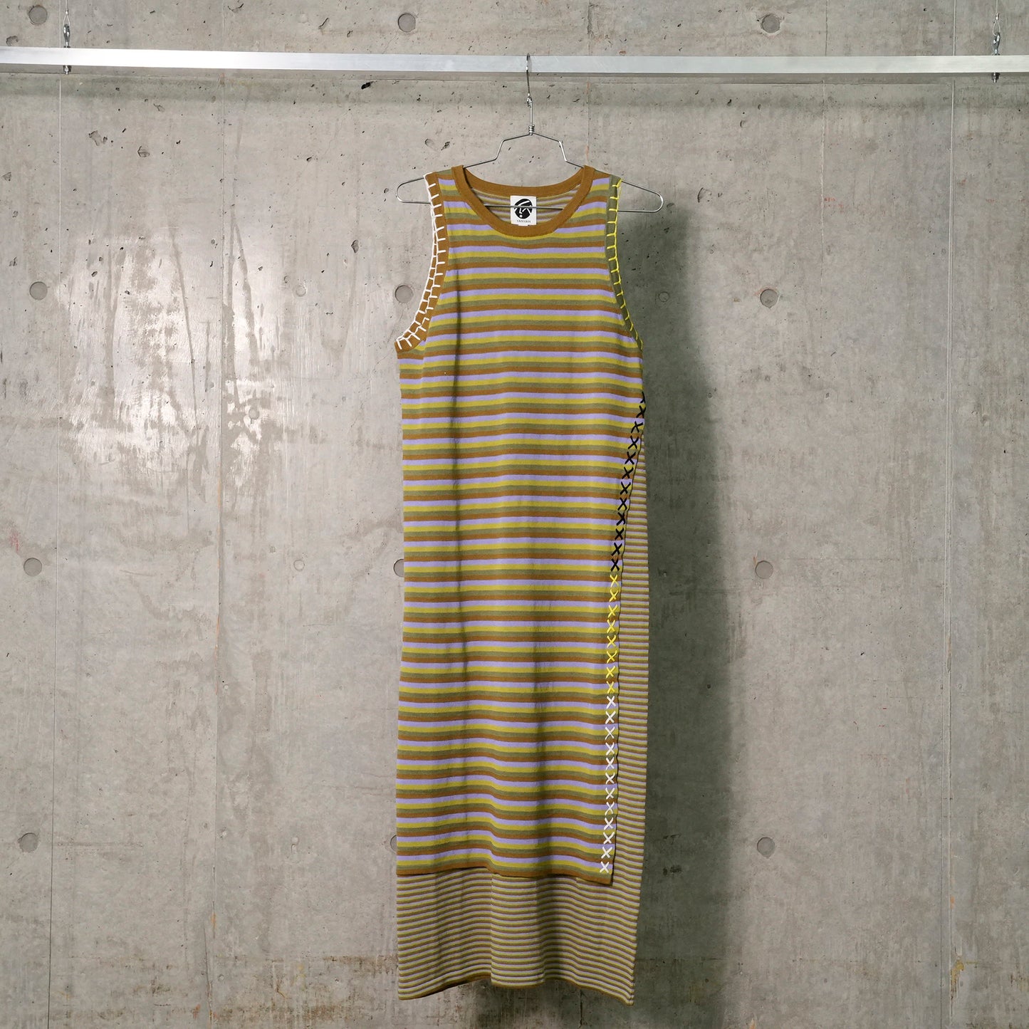 ROMY DOUBLE LAYER TANK DRESS / ARMY STRIPE