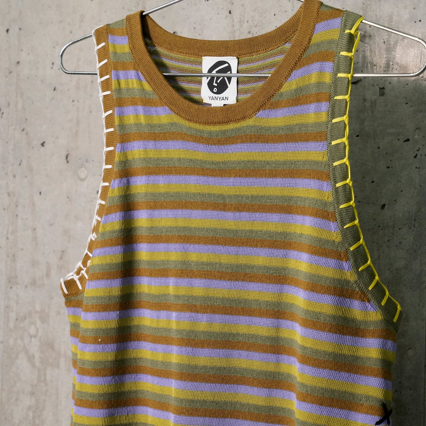 ROMY DOUBLE LAYER TANK DRESS / ARMY STRIPE