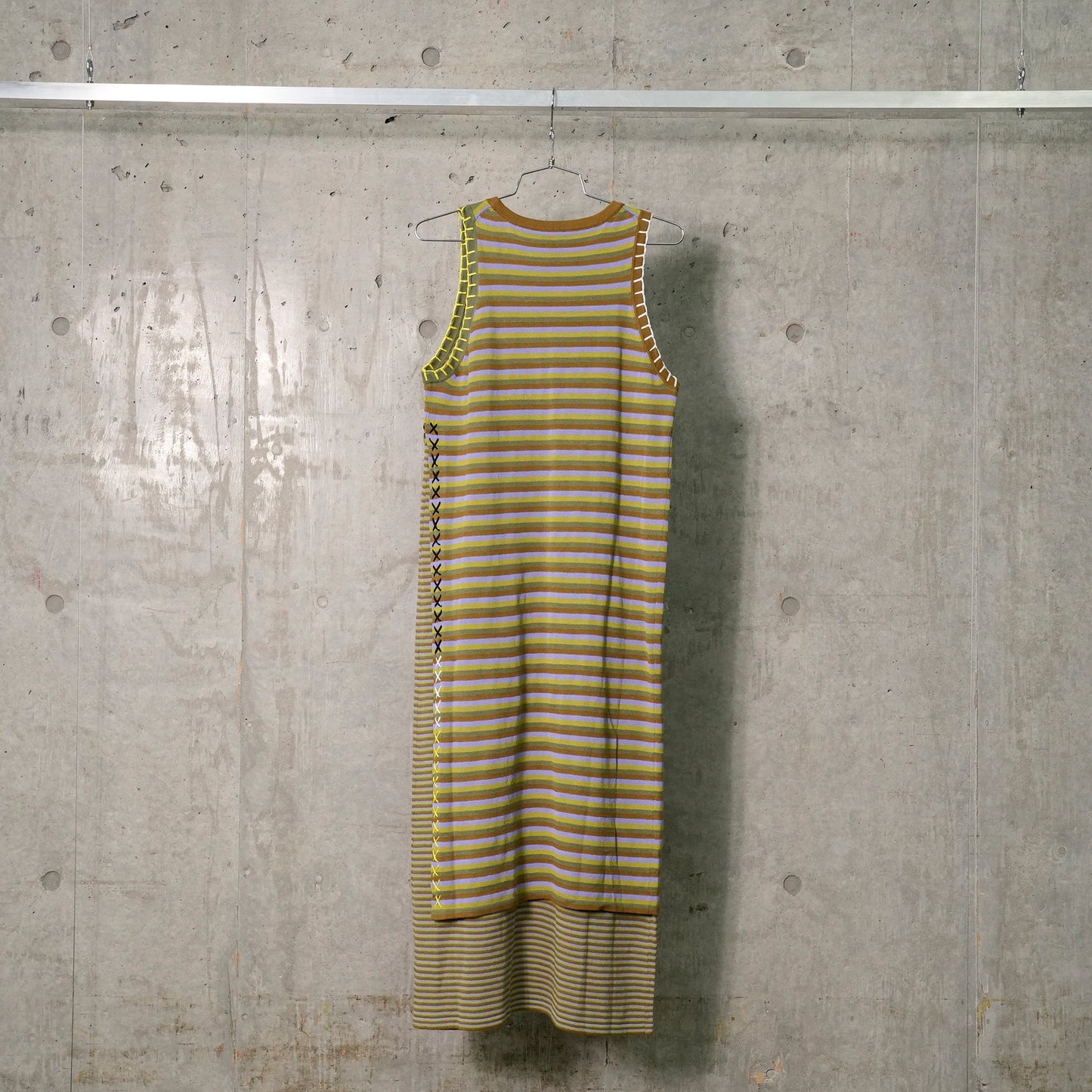 ROMY DOUBLE LAYER TANK DRESS / ARMY STRIPE