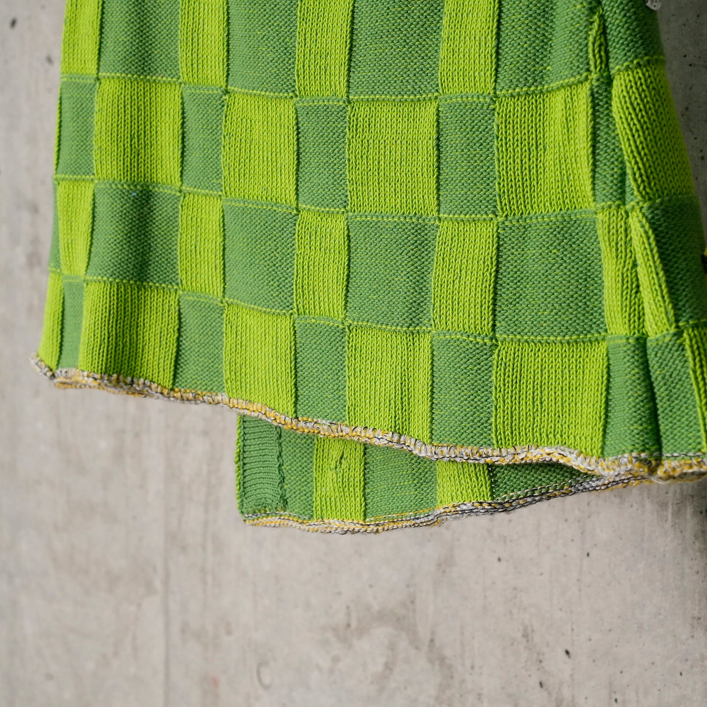 EMBELLISHED CHECK WRAP MINI SKIRT / GRASS GREEN